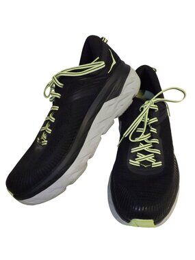 Hoka One One Bondi 7 Wide Mens Running Shoes Black Neon Green Size 9.5 2E